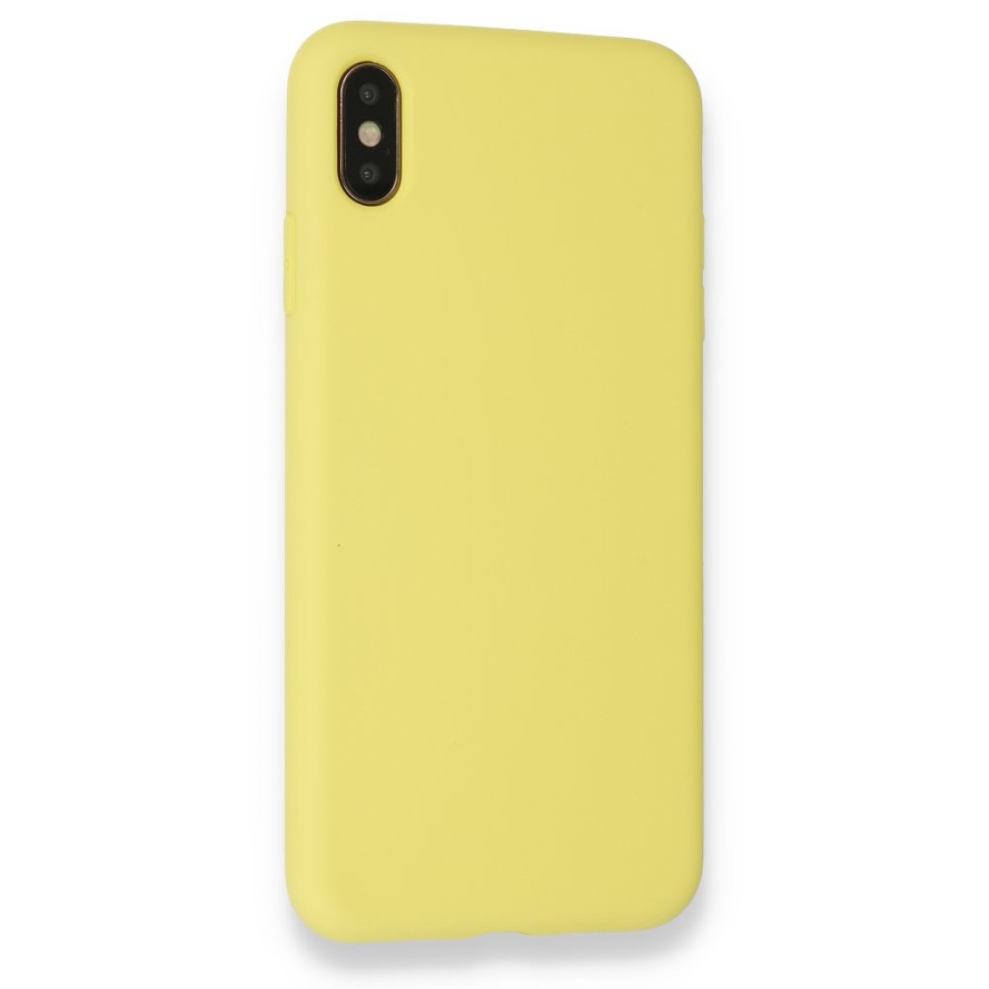 iPhone XS Max Kılıf Nano içi Kadife Silikon - Mat Sarı iPhone XS Max Kılıf Nano içi Kadife Silikon - Mat Sarı