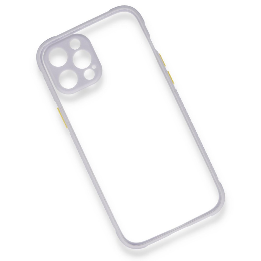  iPhone 12 Kılıf Miami Şeffaf Silikon - Lila