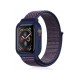  Apple Watch 38mm Hasırlı Cırtcırtlı Kasalı Kordon - Lacivert-Mürdüm