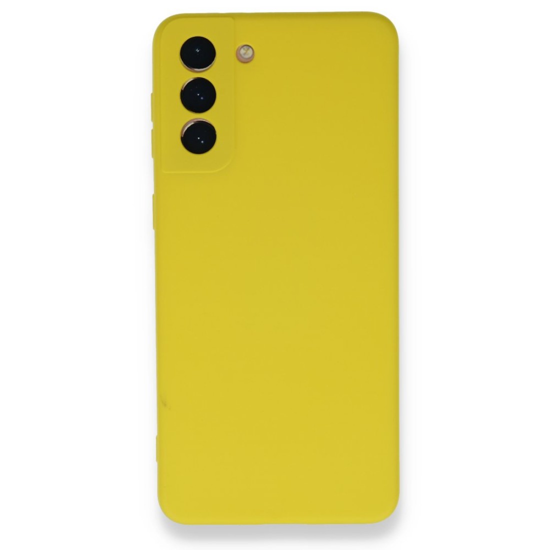  Samsung Galaxy S21 Plus Kılıf Nano içi Kadife Silikon - Sarı