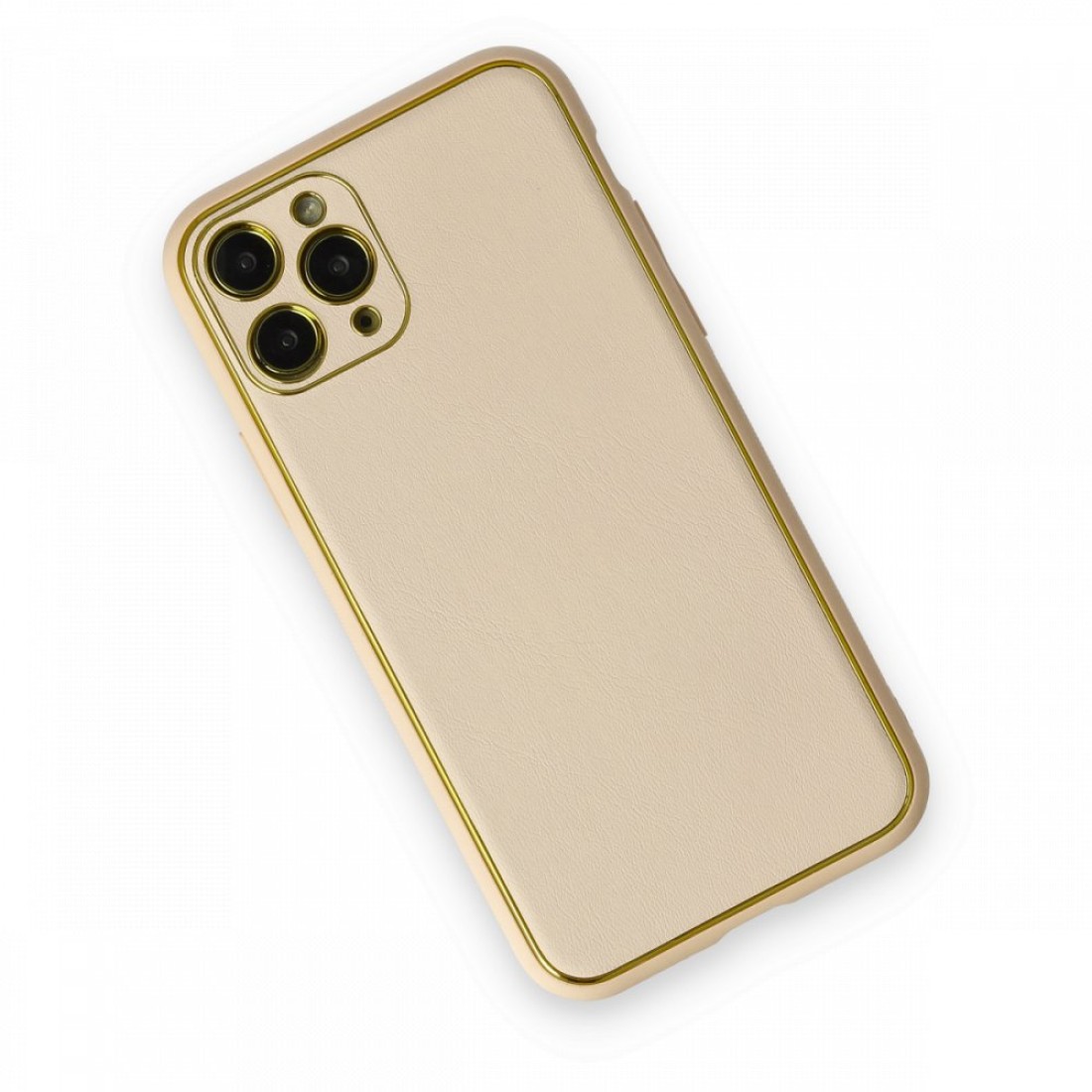  iPhone 11 Pro Kılıf Coco Deri Silikon Kapak - Gold