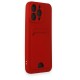 iPhone 15 Pro Max Kılıf Kelvin Kartvizitli Silikon - Kırmızı iPhone 15 Pro Max Kılıf Kelvin Kartvizitli Silikon - Kırmızı