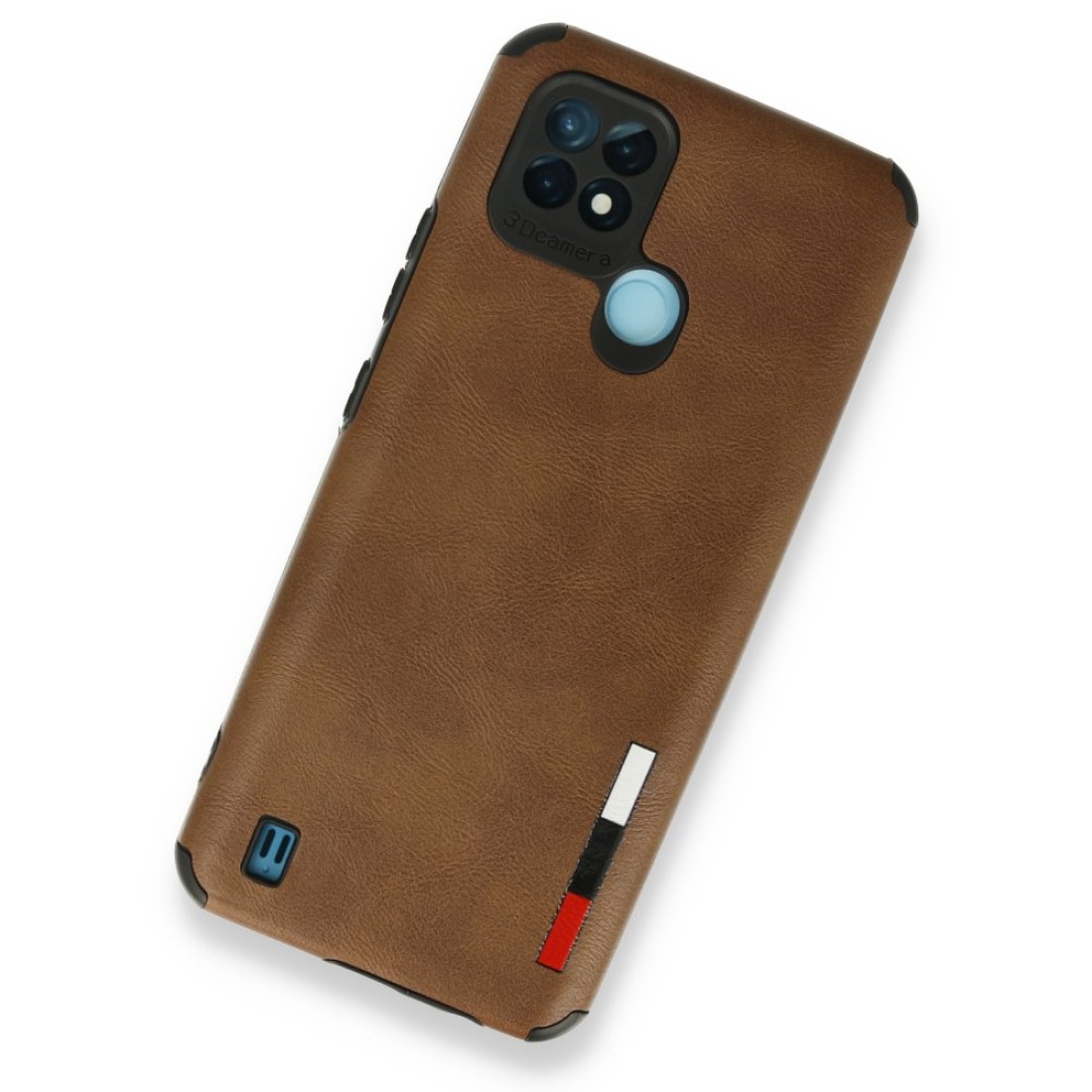 Realme C21 Kılıf Loop Deri Silikon - Kahverengi Realme C21 Kılıf Loop Deri Silikon - Kahverengi