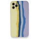 iPhone 11 Pro Kılıf Ebruli Lansman Silikon - Sarı-Lila