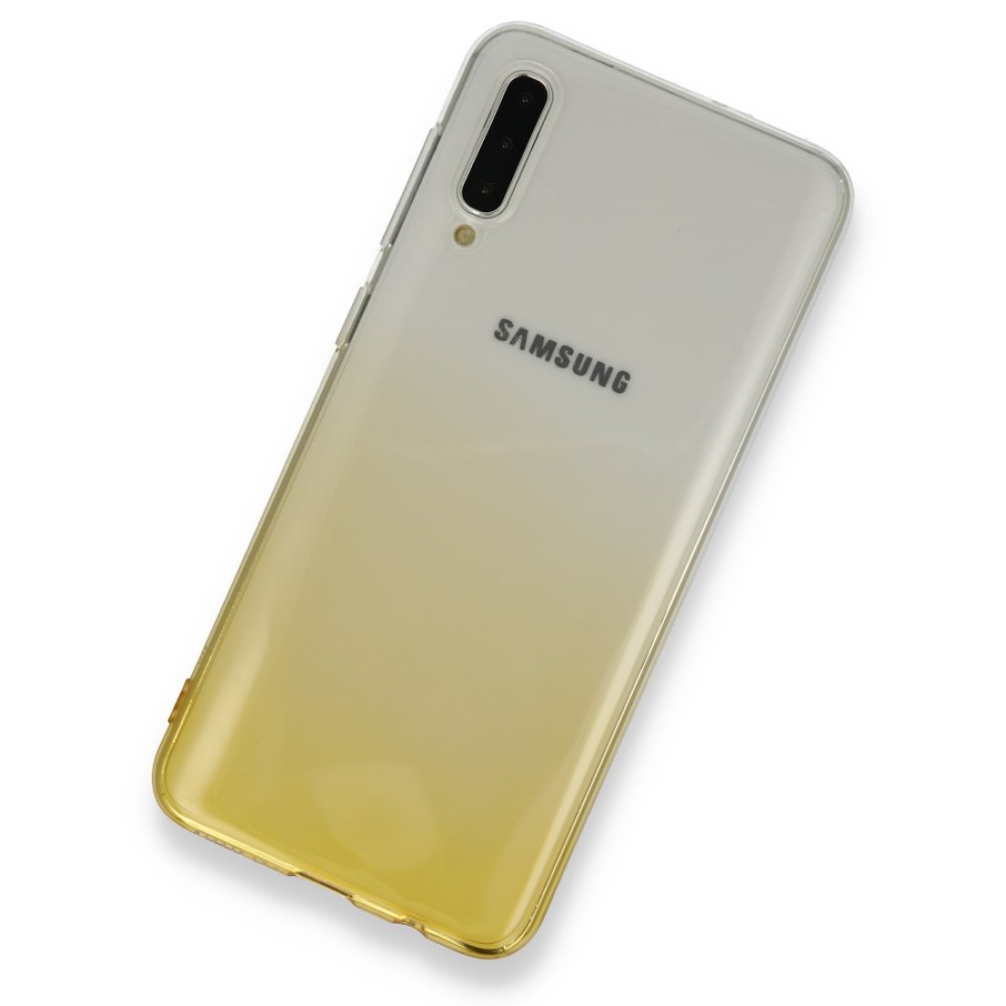  Samsung Galaxy A30S Kılıf Lüx Çift Renkli Silikon - Sarı