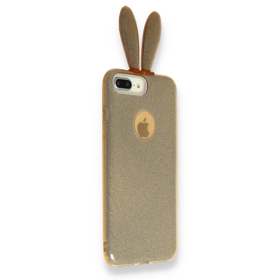  Samsung Galaxy Note 9 Kılıf Rabbit Simli Silikon - Gold