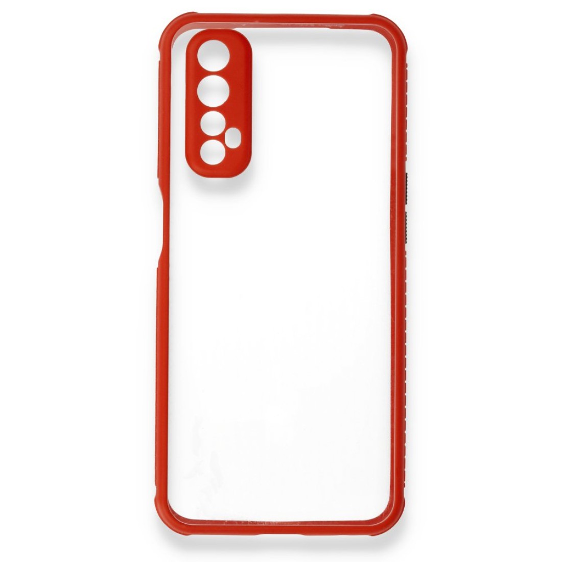 Realme 7 Kılıf Miami Şeffaf Silikon - Kırmızı Realme 7 Kılıf Miami Şeffaf Silikon - Kırmızı