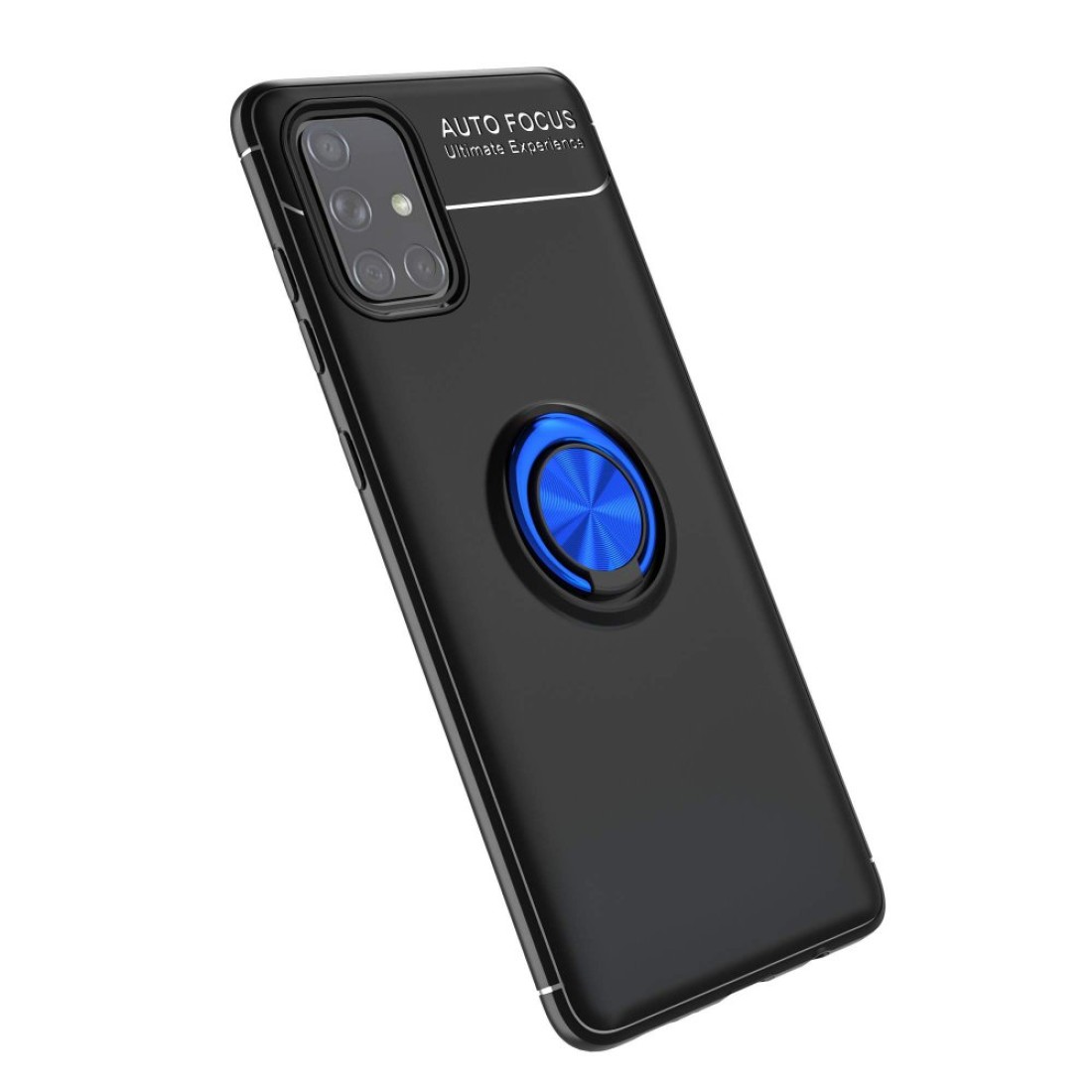  Samsung Galaxy A71 Kılıf Range Yüzüklü Silikon - Siyah-Mavi