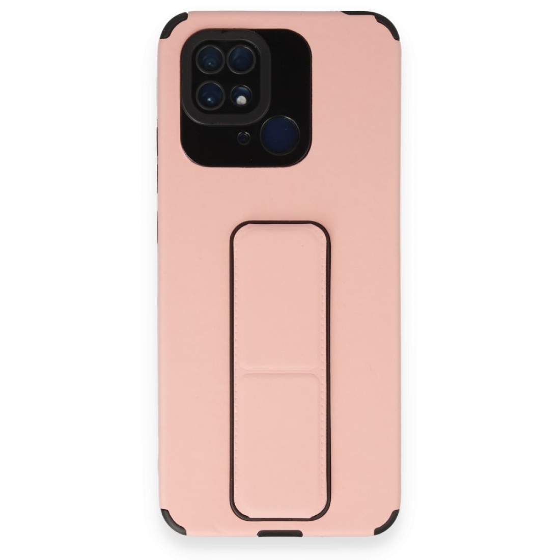  Xiaomi Redmi 10C Kılıf Mega Standlı Silikon - Pudra