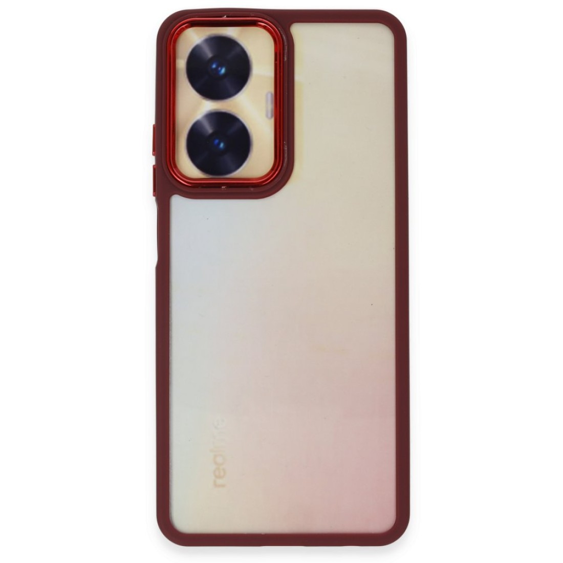  Realme C55 Kılıf Dora Kapak - Kırmızı