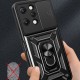  Xiaomi Redmi 12 Kılıf Pars Lens Yüzüklü Silikon - Siyah