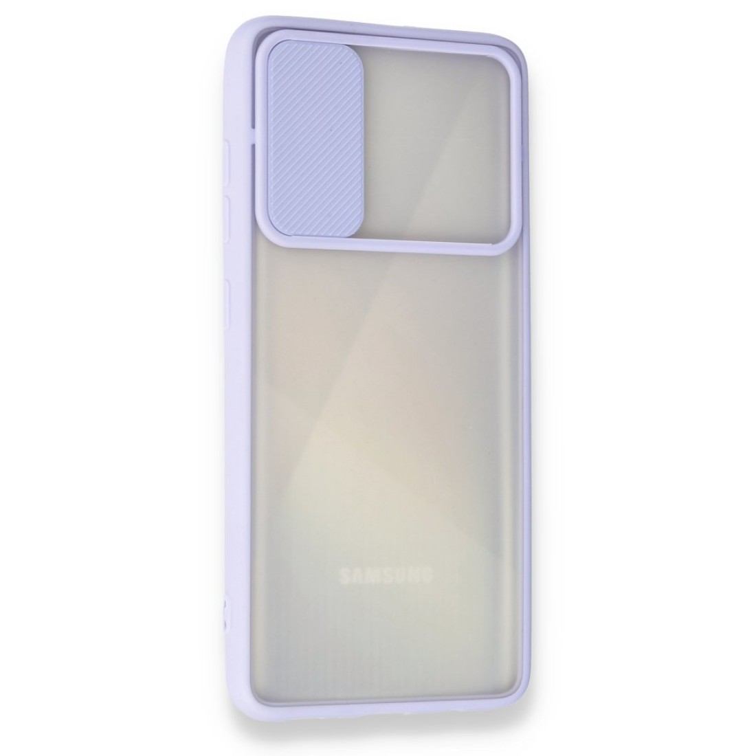  Samsung Galaxy A51 Kılıf Palm Buzlu Kamera Sürgülü Silikon - Lila