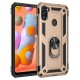  Samsung Galaxy M11 Kılıf Sofya Yüzüklü Silikon Kapak - Gold