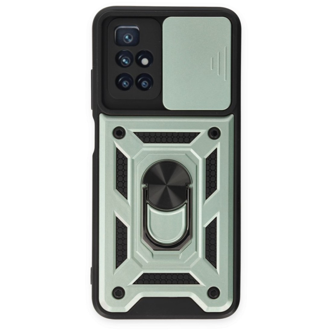  Xiaomi Redmi 10 2022 Kılıf Pars Lens Yüzüklü Silikon - Yeşil