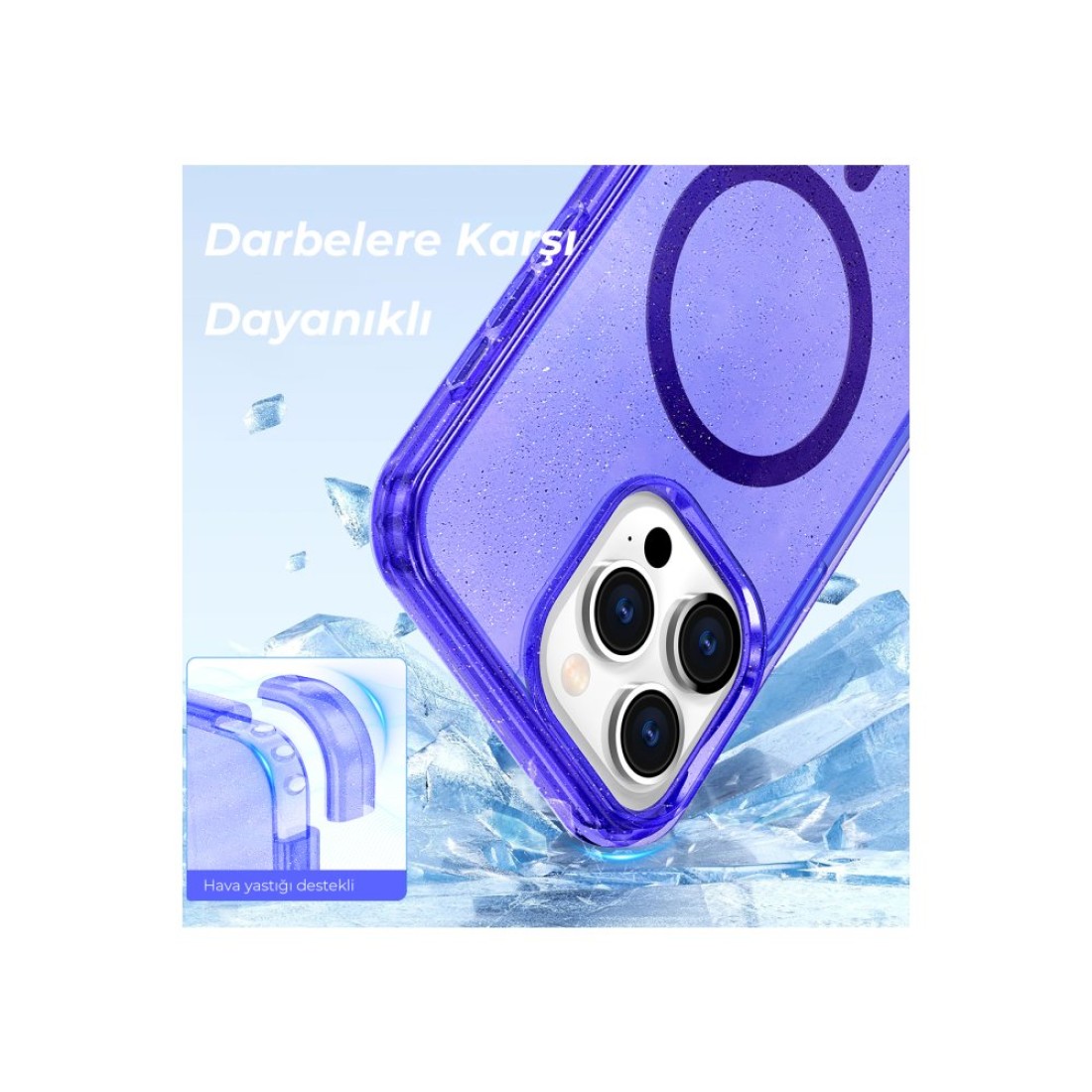 iPhone 12 Kılıf Glow Magsafe Kapak - Pembe iPhone 12 Kılıf Glow Magsafe Kapak - Pembe