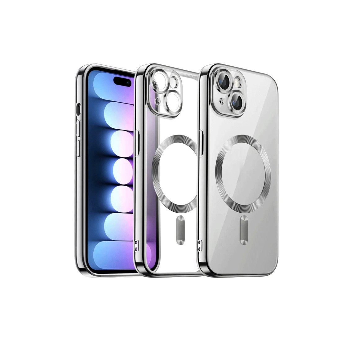  iPhone 15 Kılıf Kross Magneticsafe Kapak - Gümüş