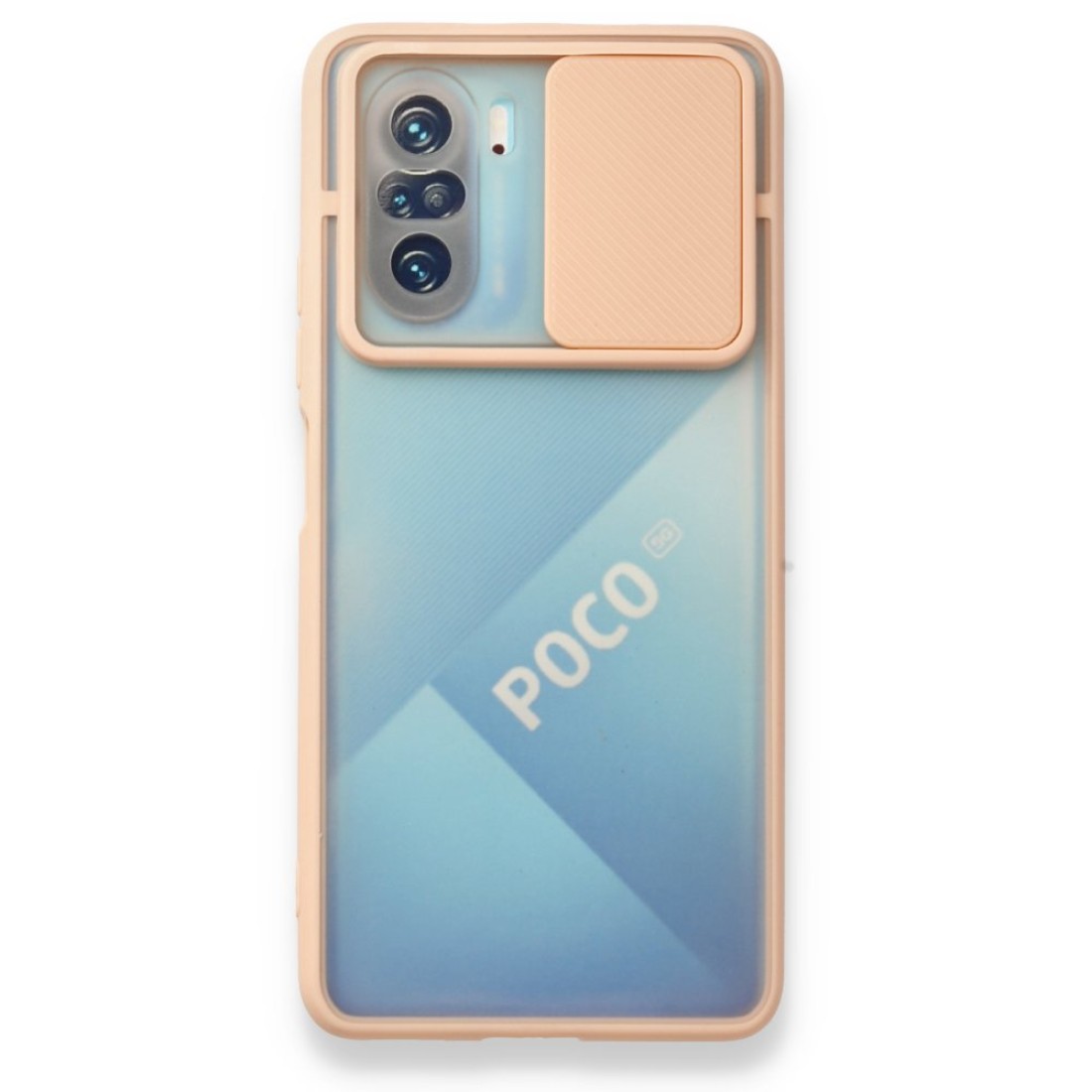  Xiaomi Redmi K40 Kılıf Palm Buzlu Kamera Sürgülü Silikon - Pembe