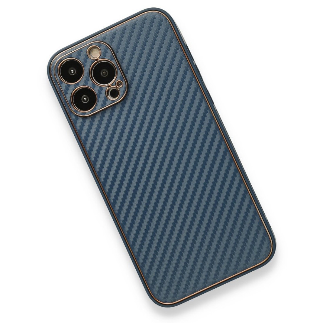 iPhone 13 Pro Max Kılıf Coco Karbon Silikon - Mavi iPhone 13 Pro Max Kılıf Coco Karbon Silikon - Mavi