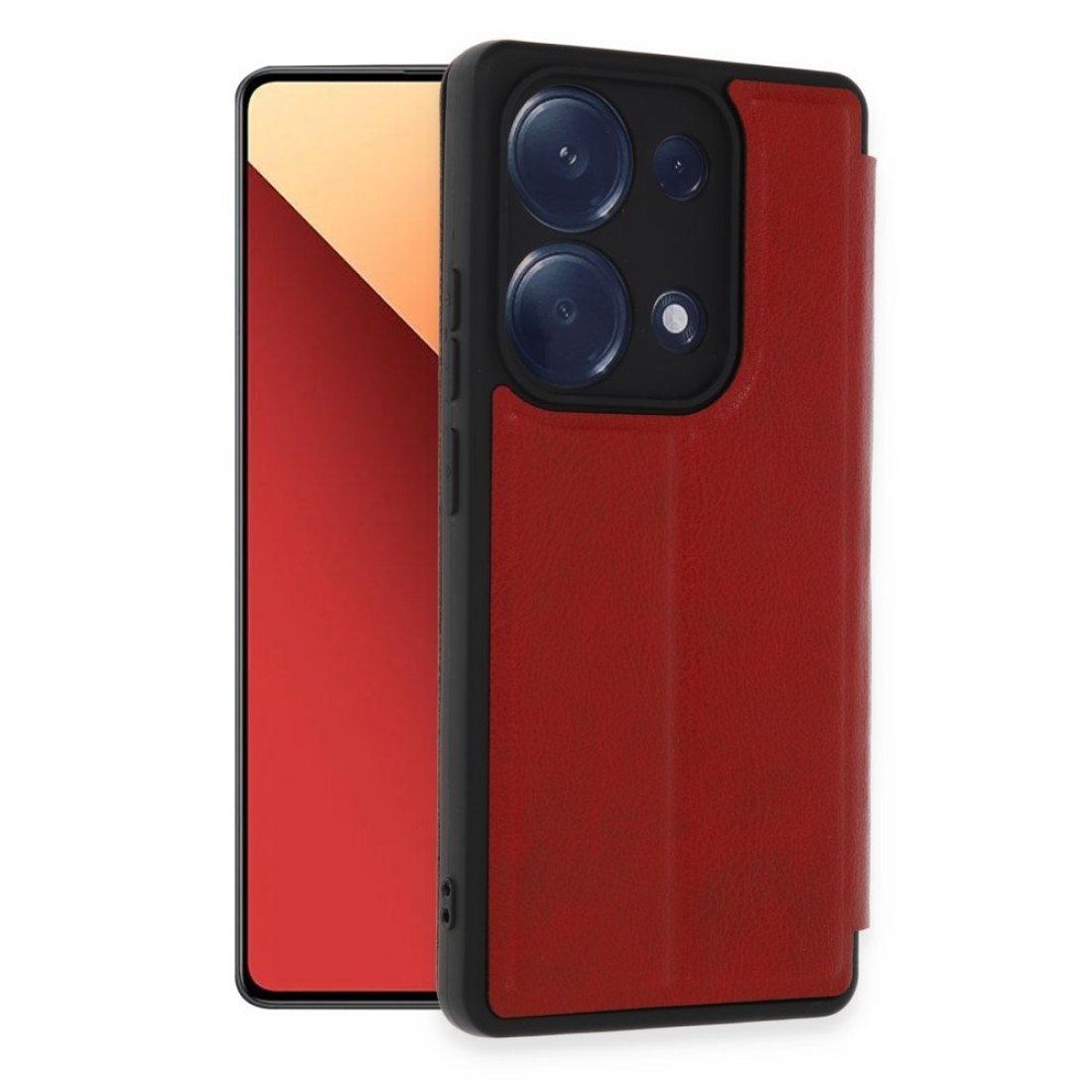  Xiaomi Poco M6 Pro 4G Kılıf Flip Cover - Kırmızı