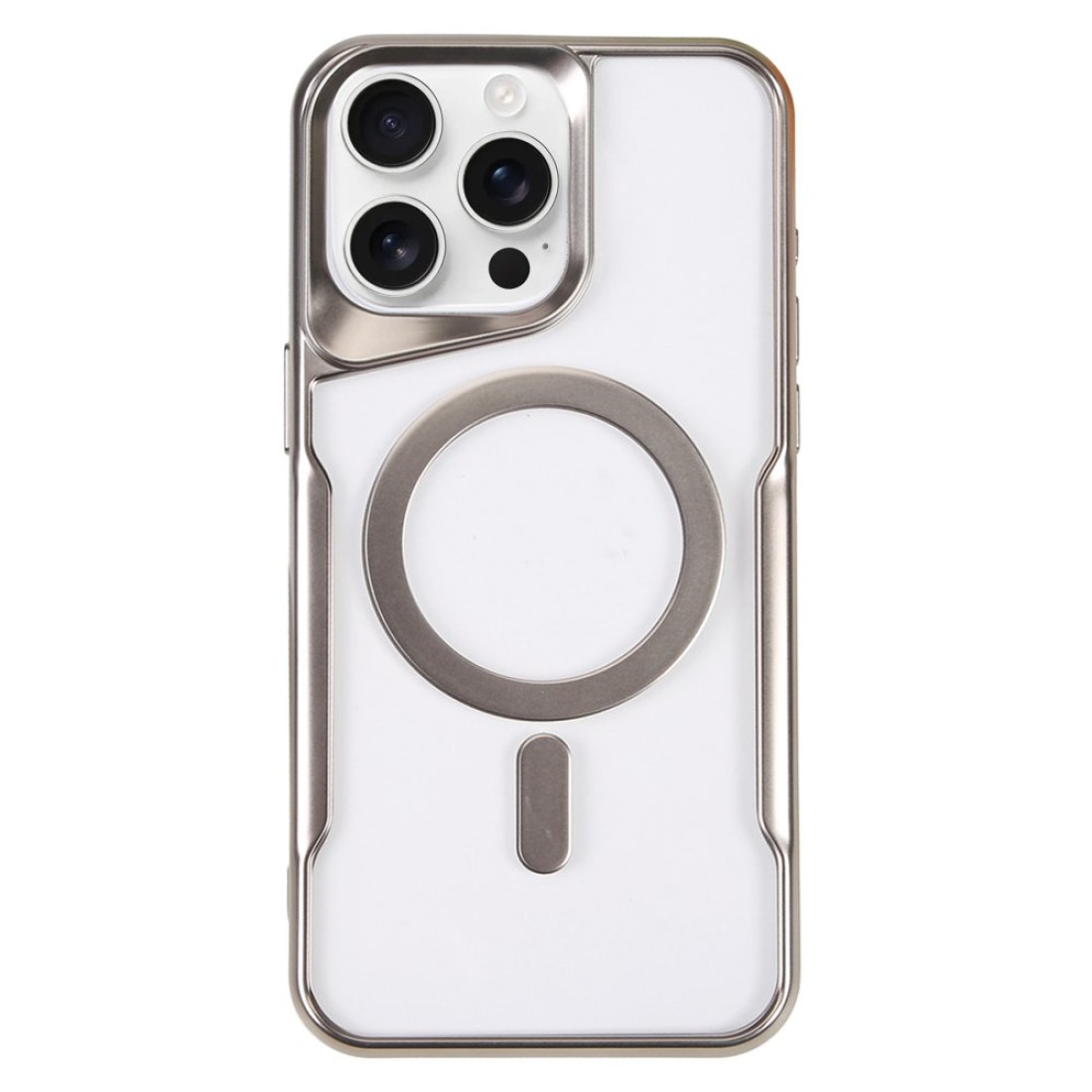  iPhone 16 Pro Kılıf Boyi Magsafe Silikon Kapak - Gümüş