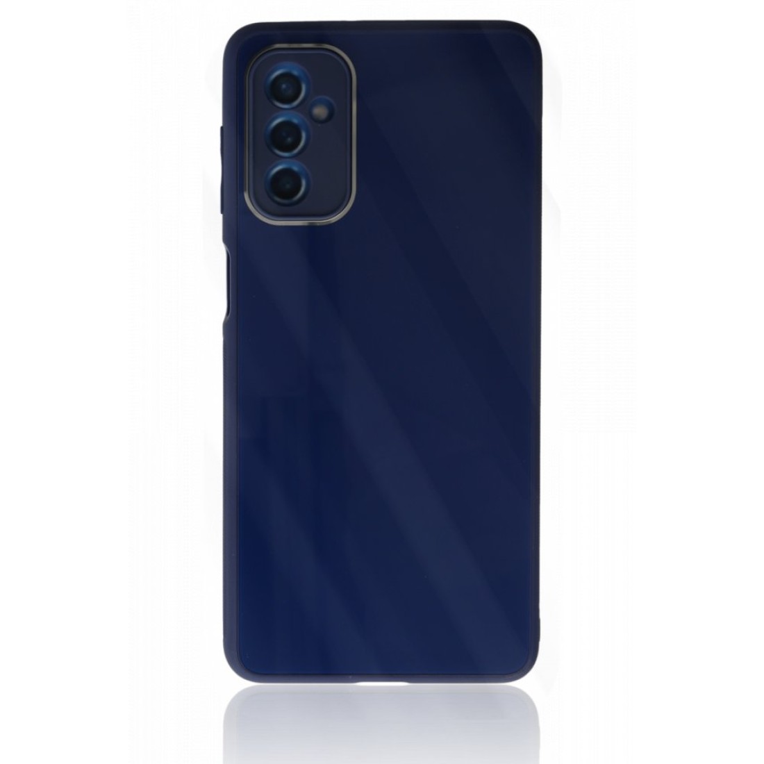  Samsung Galaxy M52 5G Kılıf Glass Kapak - Lacivert