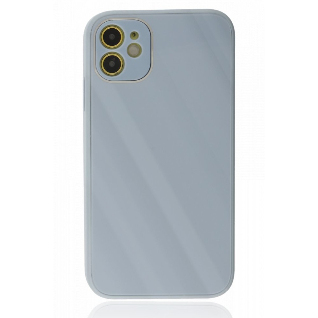  iPhone 12 Kılıf Glass Kapak - Sky Blue