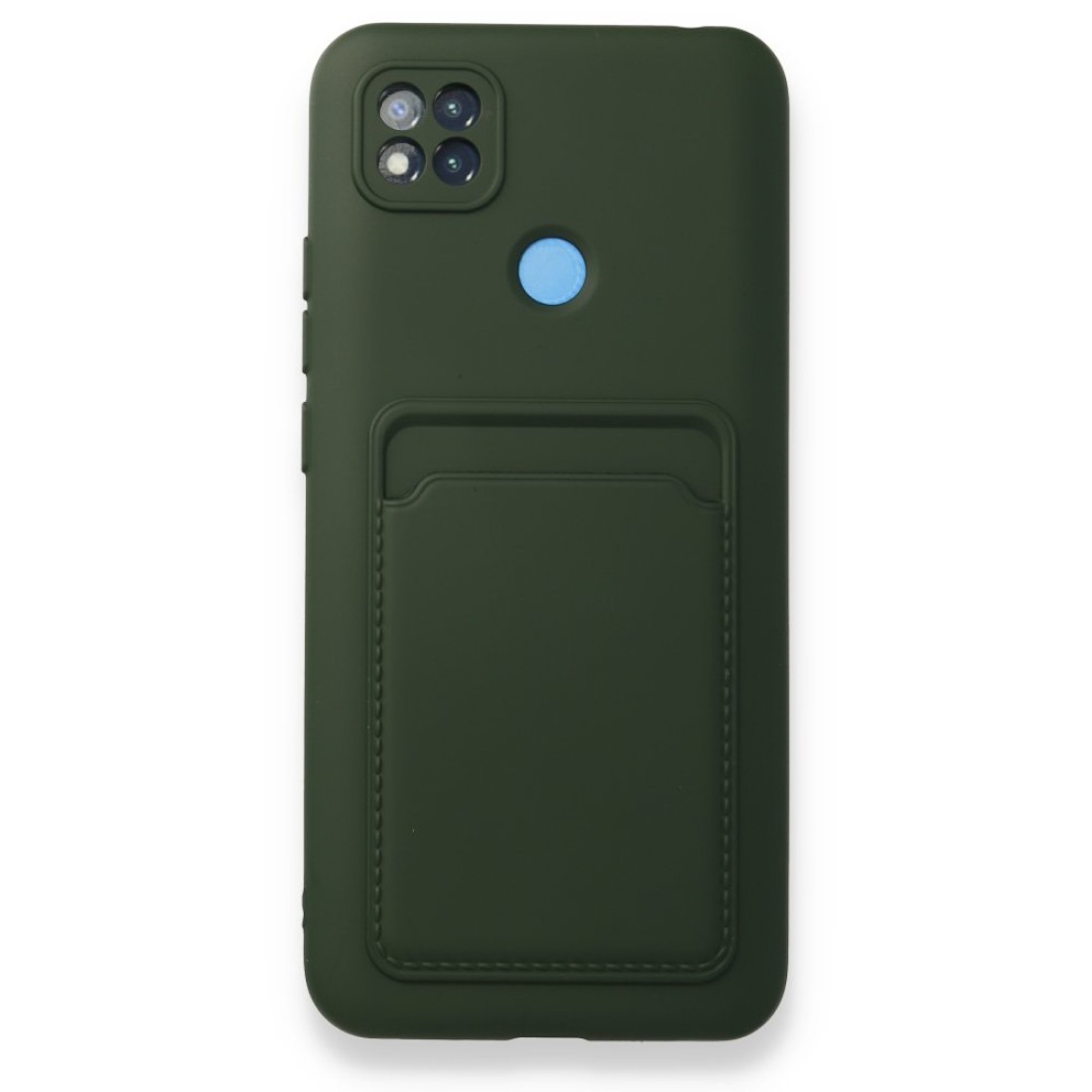  Xiaomi Redmi 9C Kılıf Kelvin Kartvizitli Silikon - Koyu Yeşil