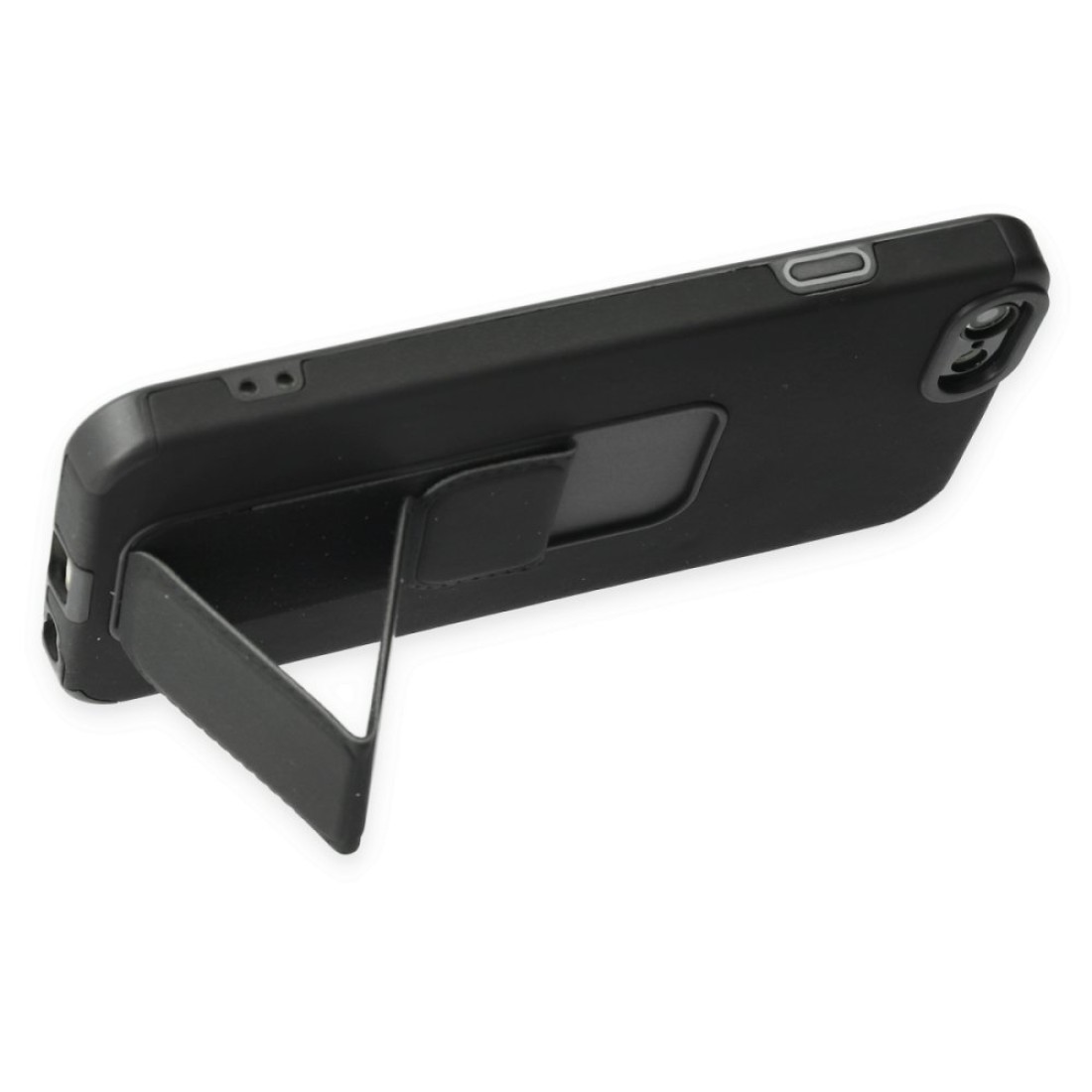  iPhone 6 Kılıf Mega Standlı Silikon - Siyah