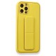 iPhone 12 Pro Kılıf Coco Deri Standlı Kapak - Sarı iPhone 12 Pro Kılıf Coco Deri Standlı Kapak - Sarı