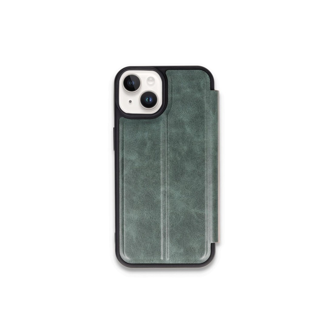 iPhone 15 Kılıf Flip Cover - Koyu Yeşil iPhone 15 Kılıf Flip Cover - Koyu Yeşil