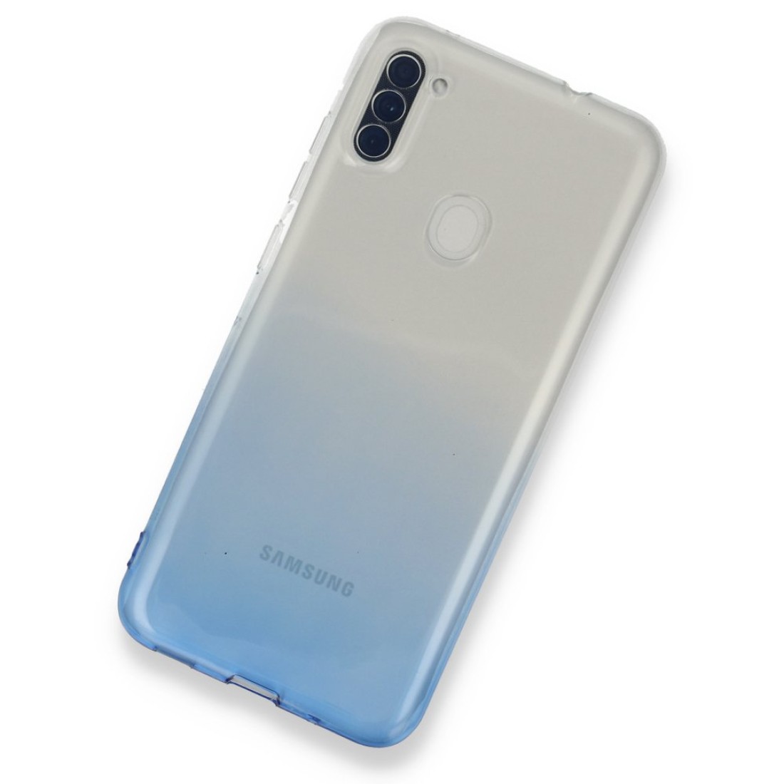 Samsung Galaxy M11 Kılıf Lüx Çift Renkli Silikon - Mavi Samsung Galaxy M11 Kılıf Lüx Çift Renkli Silikon - Mavi