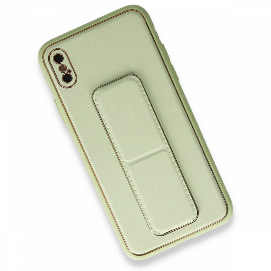  iPhone XS Max Kılıf Coco Deri Standlı Kapak - Su Yeşili