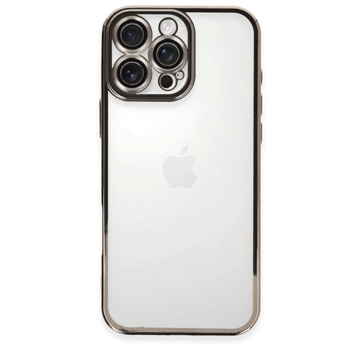  iPhone 16 Pro Kılıf Razer Lensli Silikon - Titanyum Gri