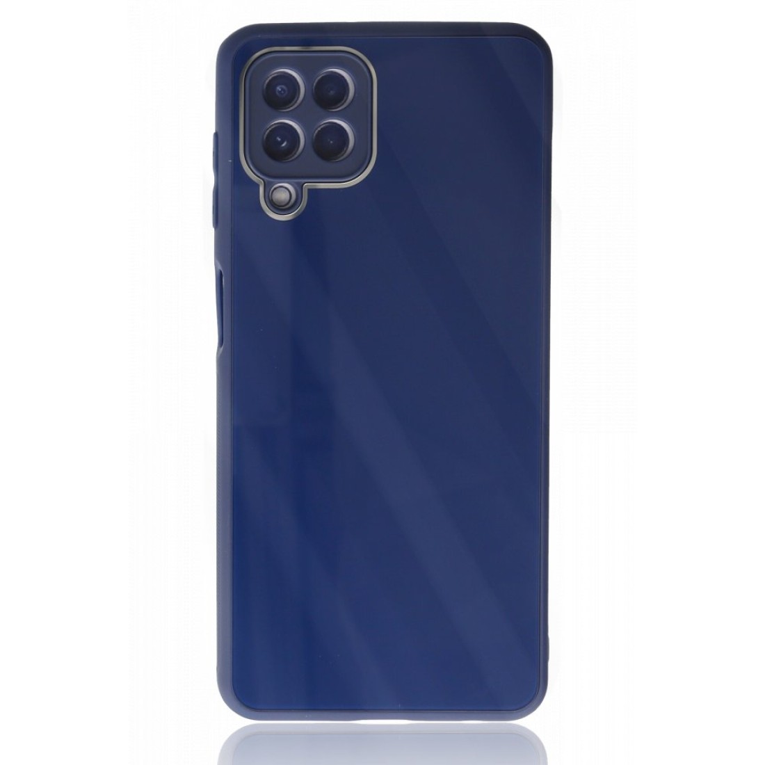  Samsung Galaxy M32 Kılıf Glass Kapak - Lacivert