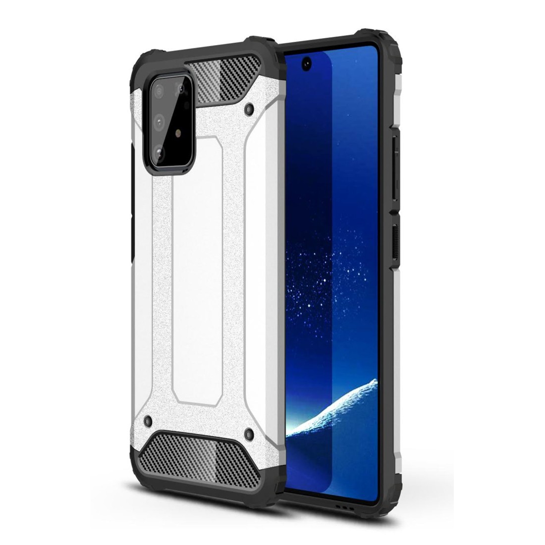  Samsung Galaxy A91 / S10 Lite Kılıf Tank Silikon Kapak - Gümüş