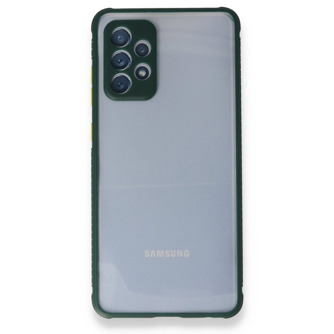  Samsung Galaxy A52S Kılıf Miami Şeffaf Silikon - Koyu Yeşil