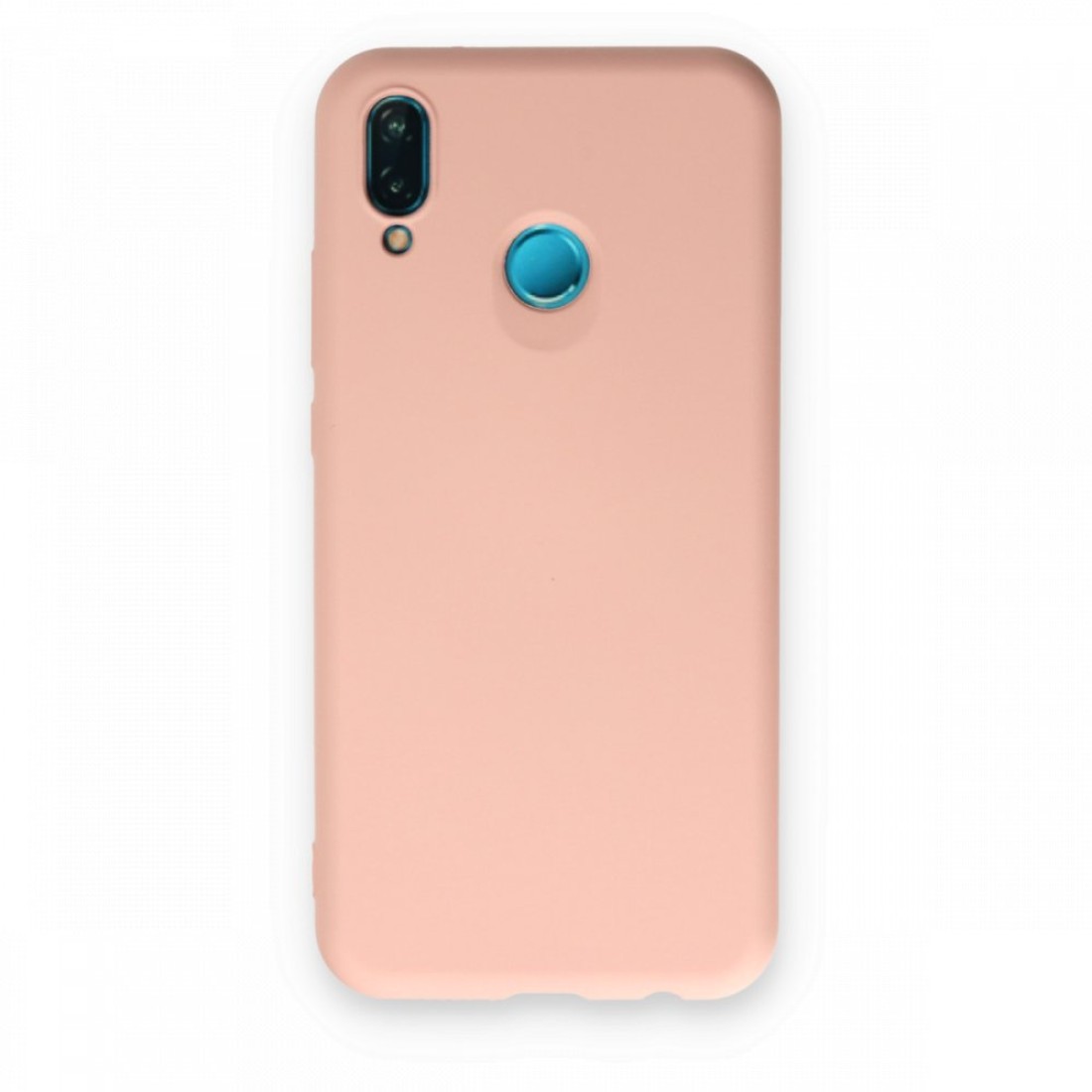  Huawei P20 Lite Kılıf Nano içi Kadife Silikon - Pudra