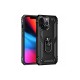  iPhone 13 Pro Max Kılıf Sofya Yüzüklü Silikon Kapak - Siyah