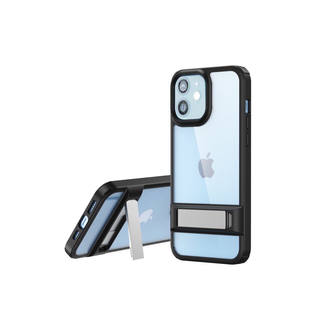  iPhone 12 Kılıf Rolet Stand Kapak - Siyah