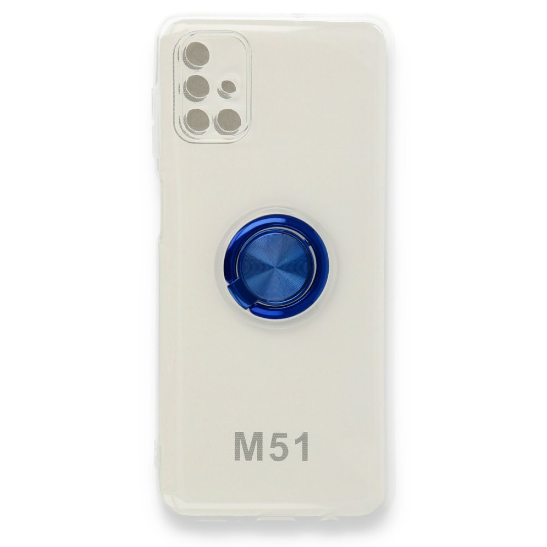  Samsung Galaxy M51 Kılıf Gros Yüzüklü Silikon - Mavi