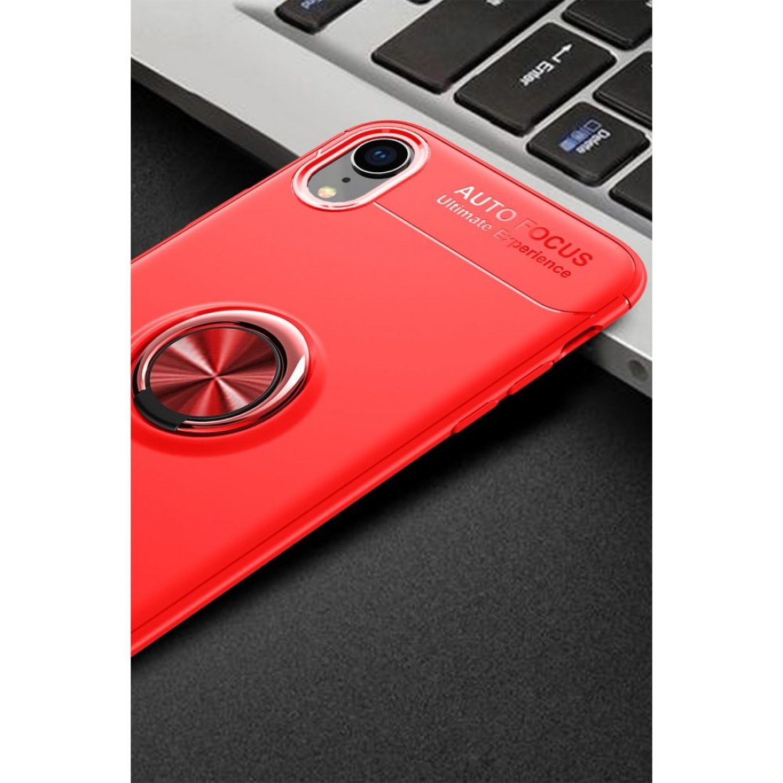 iPhone XR Kılıf Range Yüzüklü Silikon - Kırmızı iPhone XR Kılıf Range Yüzüklü Silikon - Kırmızı