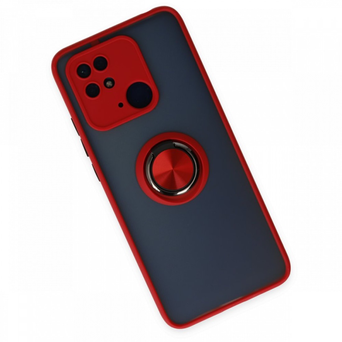  Xiaomi Redmi 10C Kılıf Montreal Yüzüklü Silikon Kapak - Kırmızı