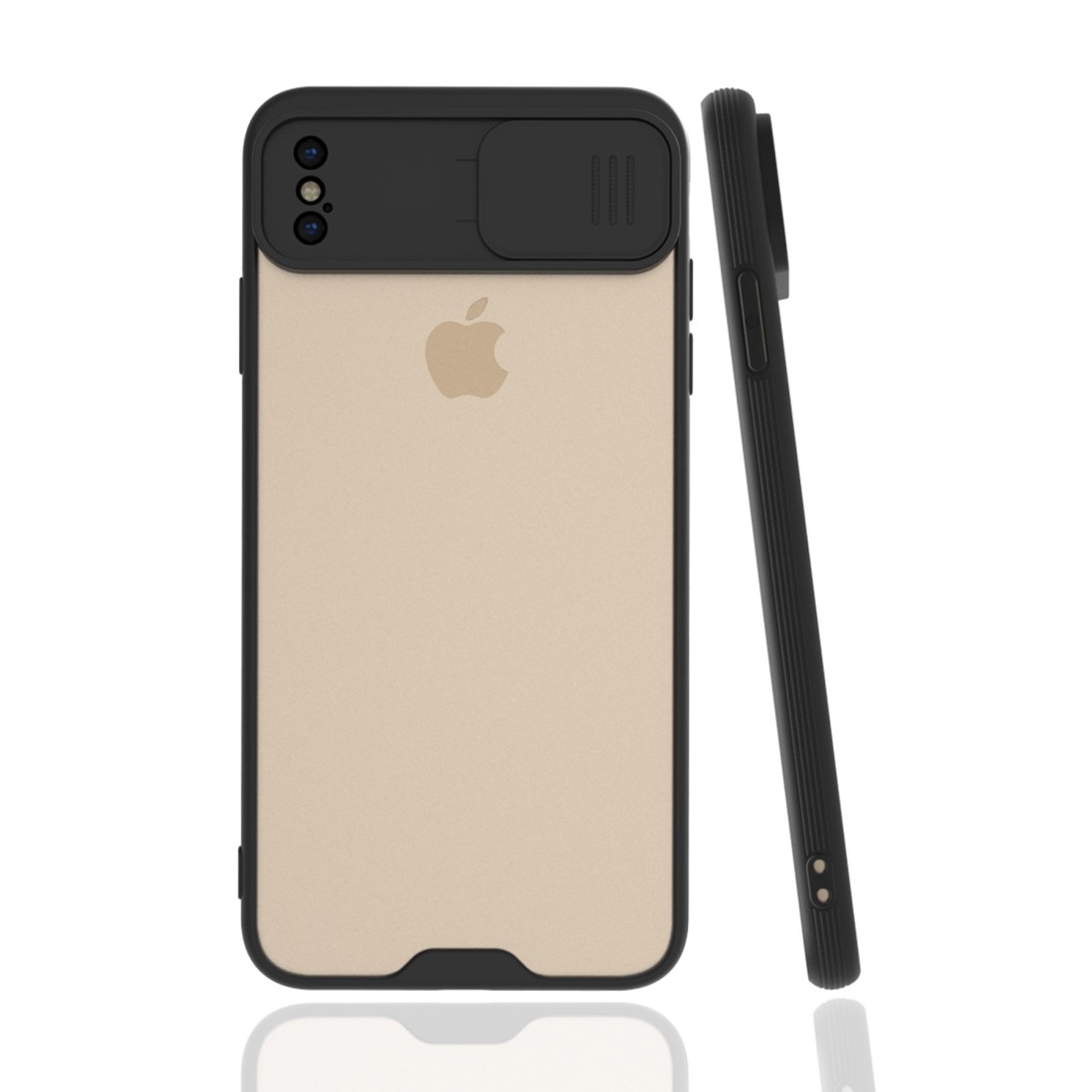  iPhone XS Max Kılıf Platin Kamera Koruma Silikon - Siyah