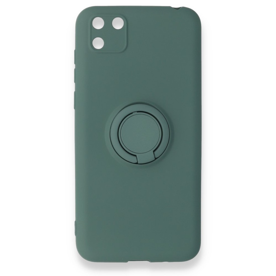  Huawei Y5P Kılıf Viktor Yüzüklü Silikon - Koyu Yeşil