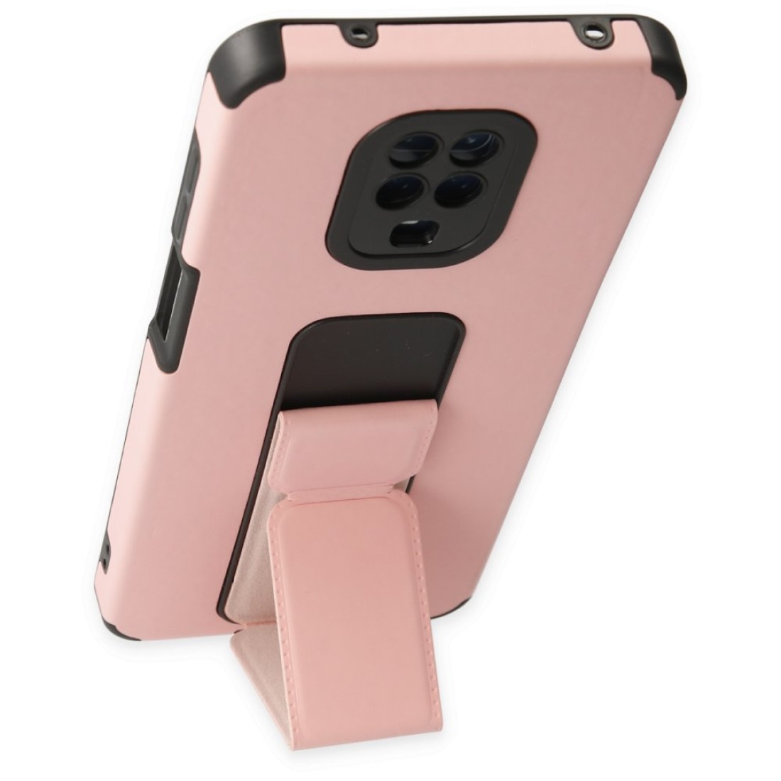  Xiaomi Redmi Note 9S Kılıf Mega Standlı Silikon - Pudra