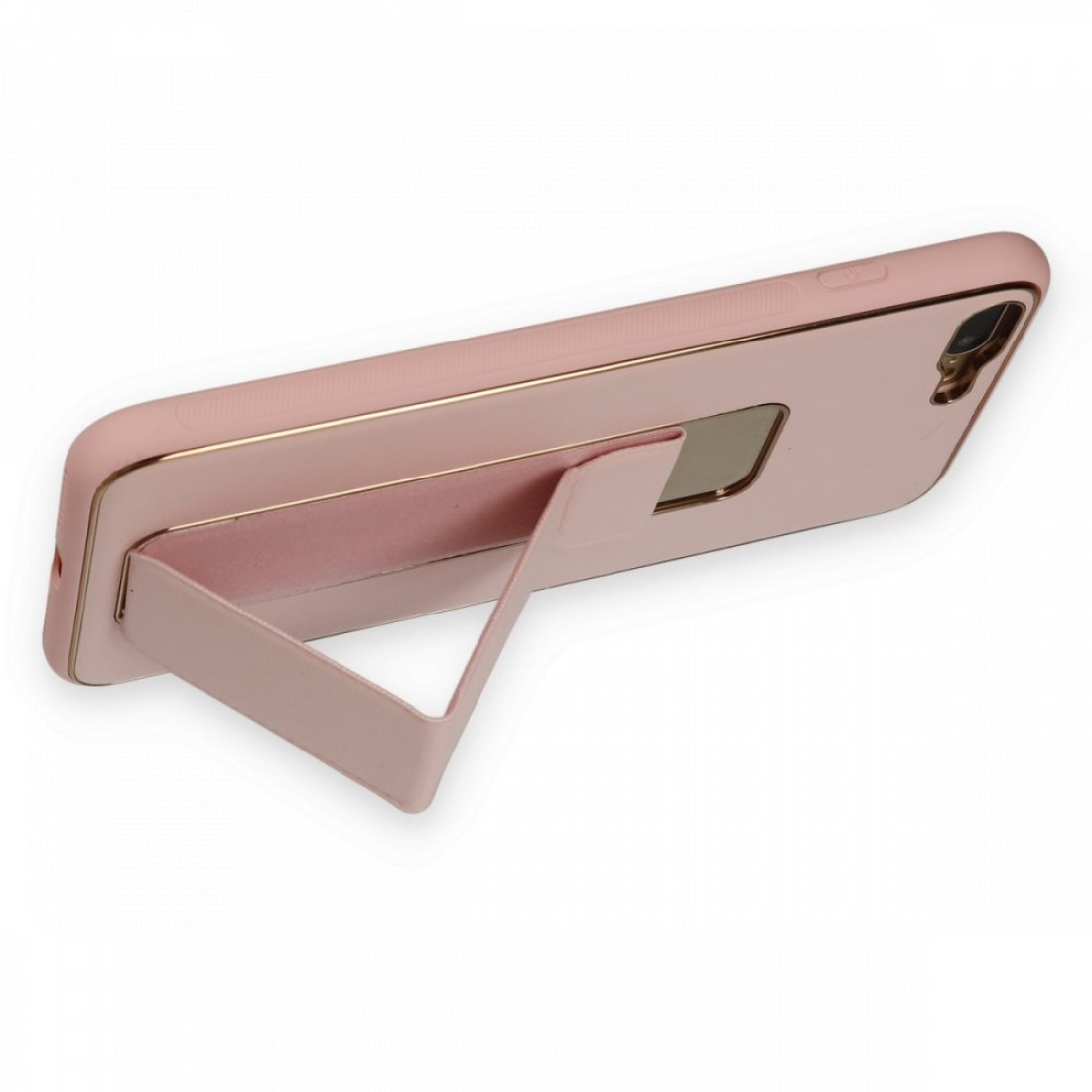 iPhone 7 Plus Kılıf Coco Deri Standlı Kapak - Pembe