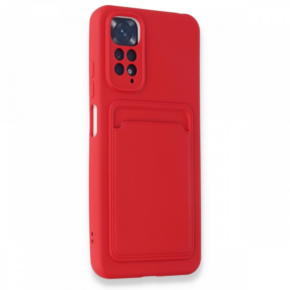  Xiaomi Redmi Note 11 Kılıf Kelvin Kartvizitli Silikon - Kırmızı