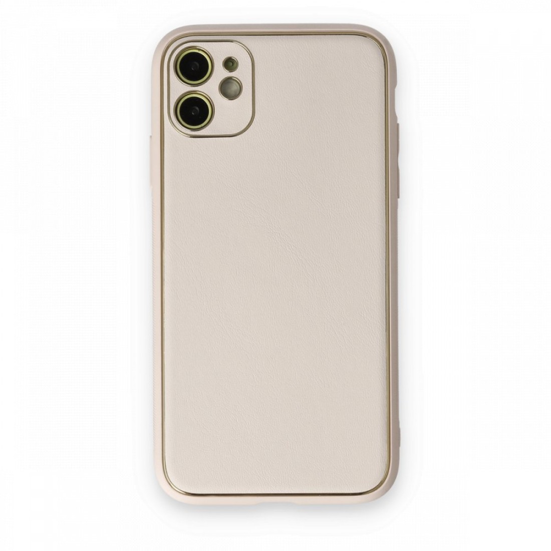  iPhone 12 Kılıf Coco Deri Silikon Kapak - Beyaz