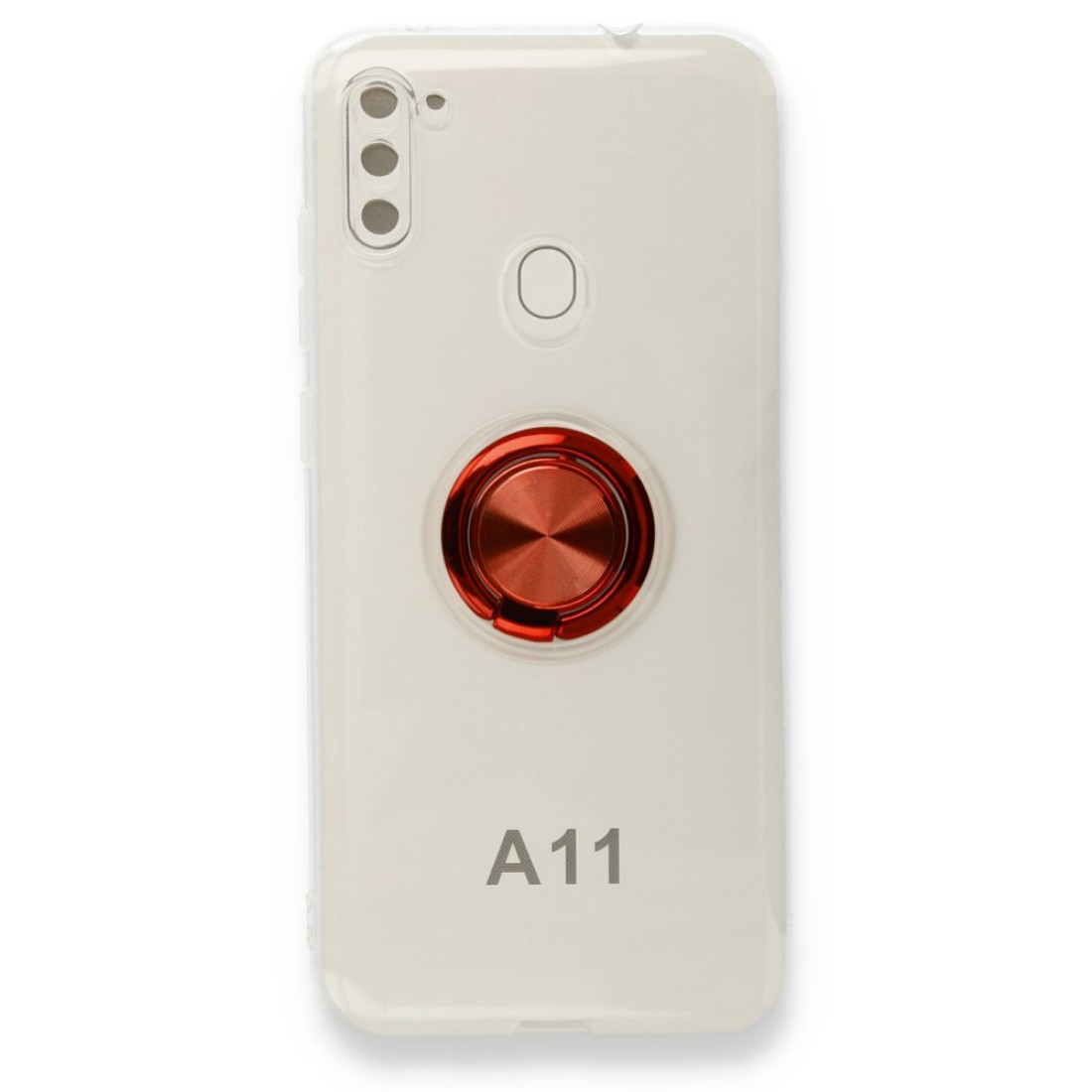  Samsung Galaxy A11 Kılıf Gros Yüzüklü Silikon - Kırmızı