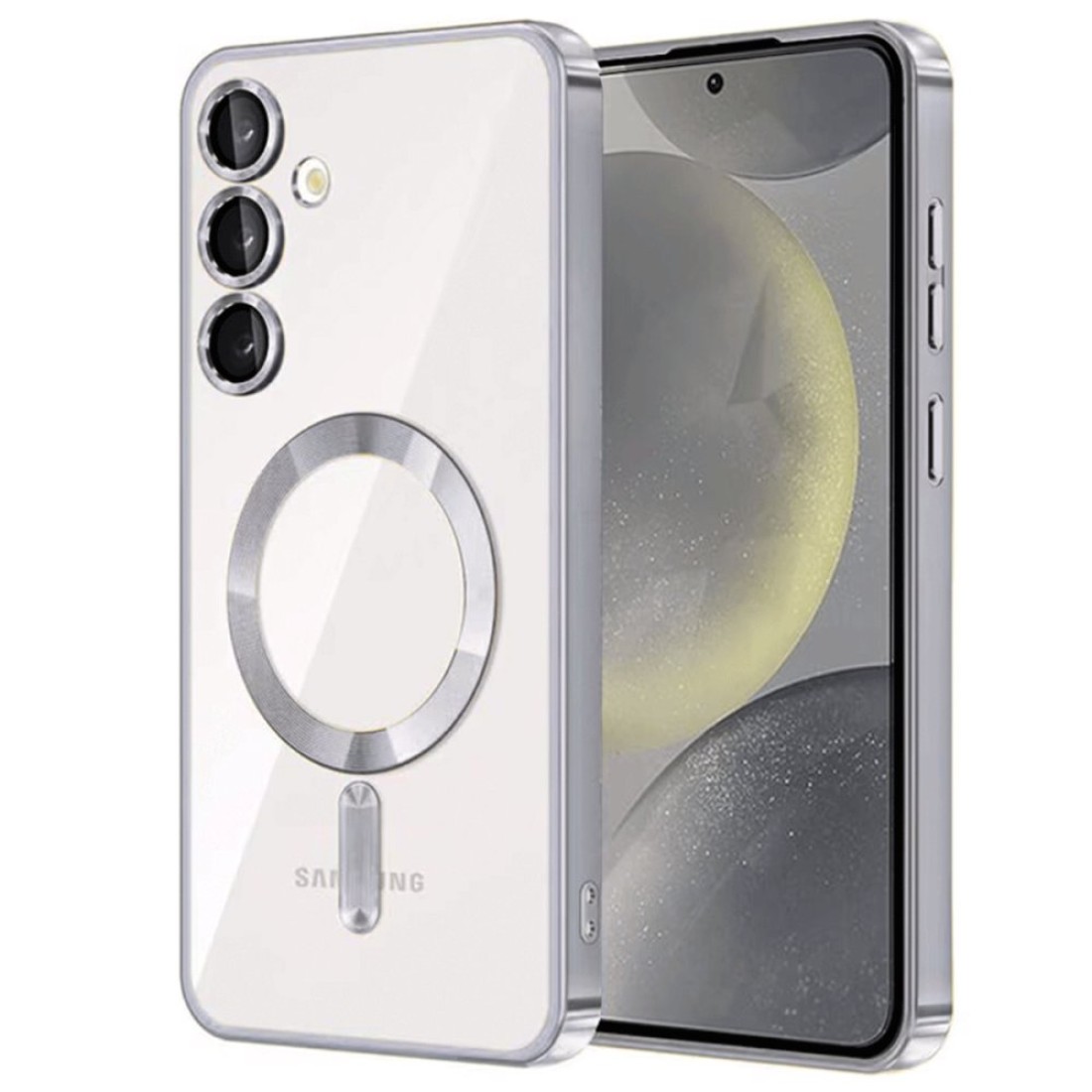  Samsung Galaxy S24 Kılıf Kross Magneticsafe Kapak - Gümüş
